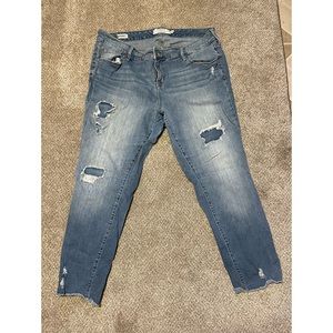 PLUS SIZE—Torrid Light-Wash Straight Leg Distressed Jeans (Size 18)
